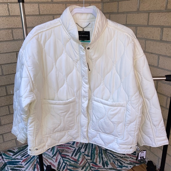 Lucky Brand White Quilted Puffer Jacket Water Resistant Jacket - Picture 4 of 17